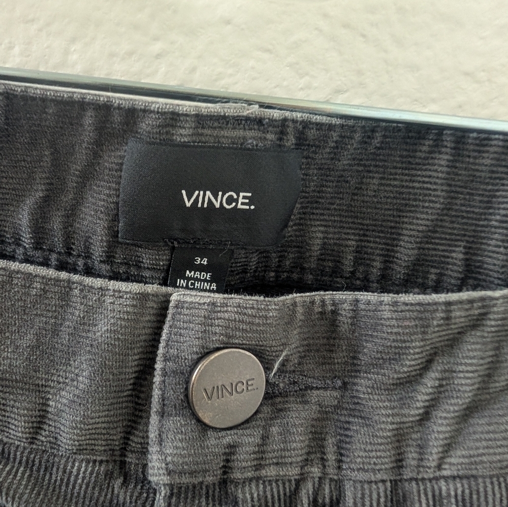 Vince Corduroy Pants 34 Gray Straight Leg M2797-2299 - Picture 5 of 6